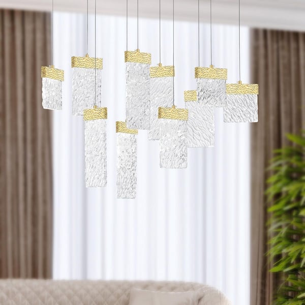 Carolina LED Chandelier With Gold Leaf Finish