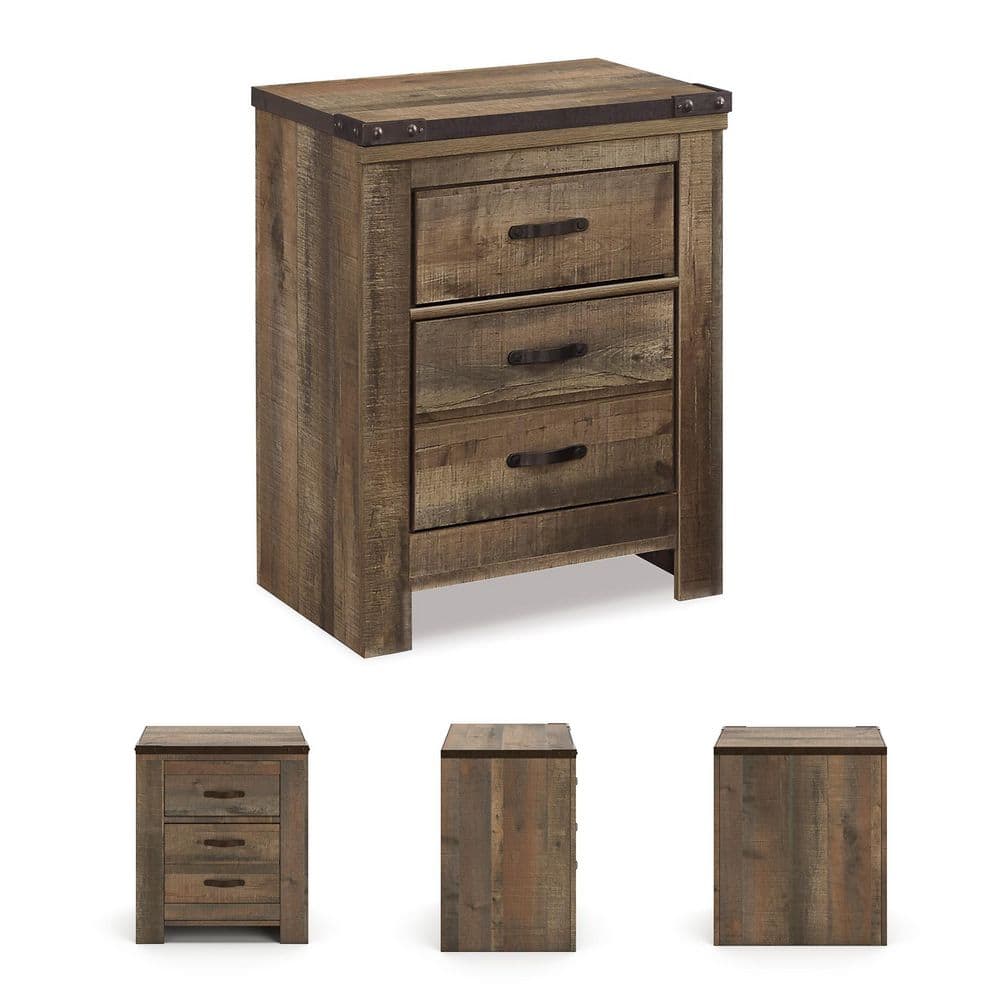 Trinell Brown 2-Drawer 24.72 in. W Nightstands - thumbnail 7