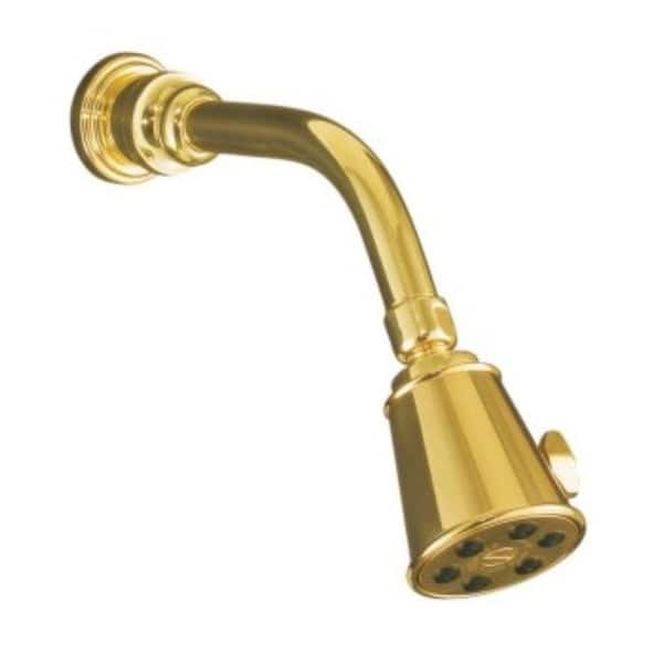 KOHLER IV Georges Brass 1-Spray Single Function Single Function 2-1/2 in. Fixed Shower Head in Vibrant Polished Brass