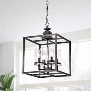 Dylan 12.2 in. W 4Light Antique Black Lantern Chandelier