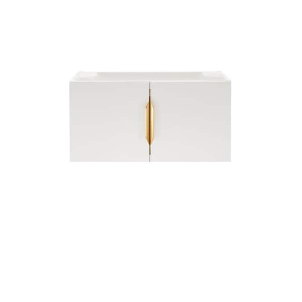 Columbia 31.5 in. W x 15.4 in. D x 16.9 in. H Single Bath Vanity Cabinet without Top in Glossy White