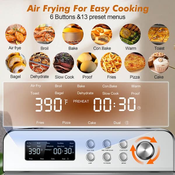 SOZT 23.2Qt. Stainless Steel 13-in-1 Countertop Air Fryer