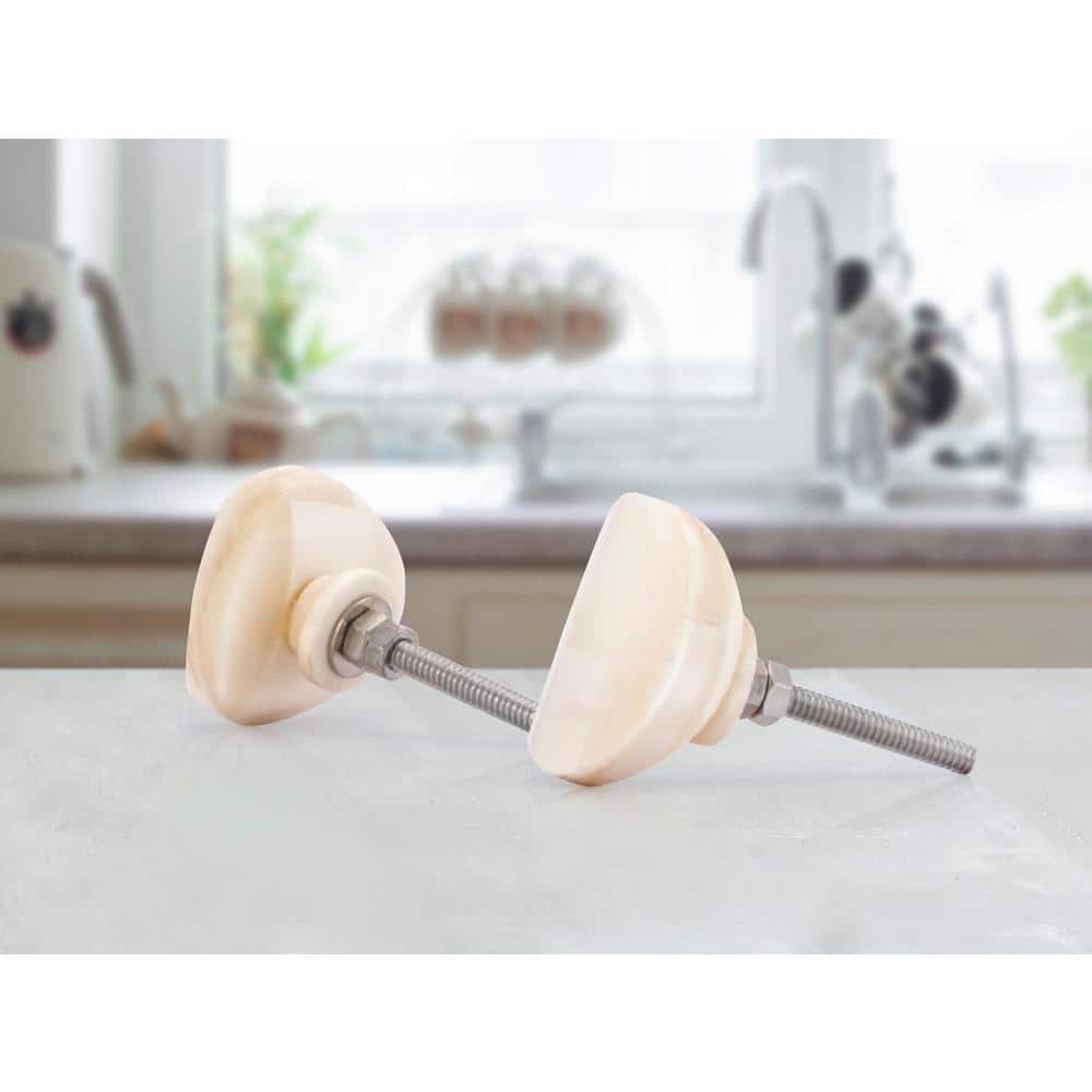 Eclipse Cream Round Novelty Drawer Cabinet Knob with Mounting Hardware