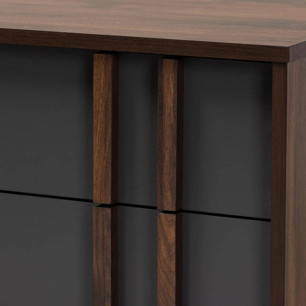 Naoki Two-Tone Gray and Walnut 6-Drawer Wood Dresser