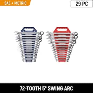 29-Piece Master SAE and Metric Combination Ratcheting Wrench Set
