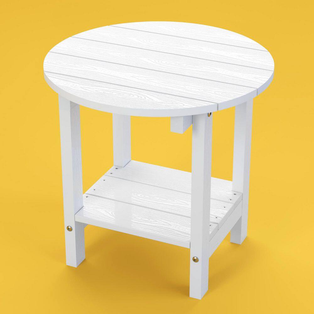 17-5/8 in. H White Round Plastic Outdoor Patio Adirondack Side Table price history on PriceWatchPro