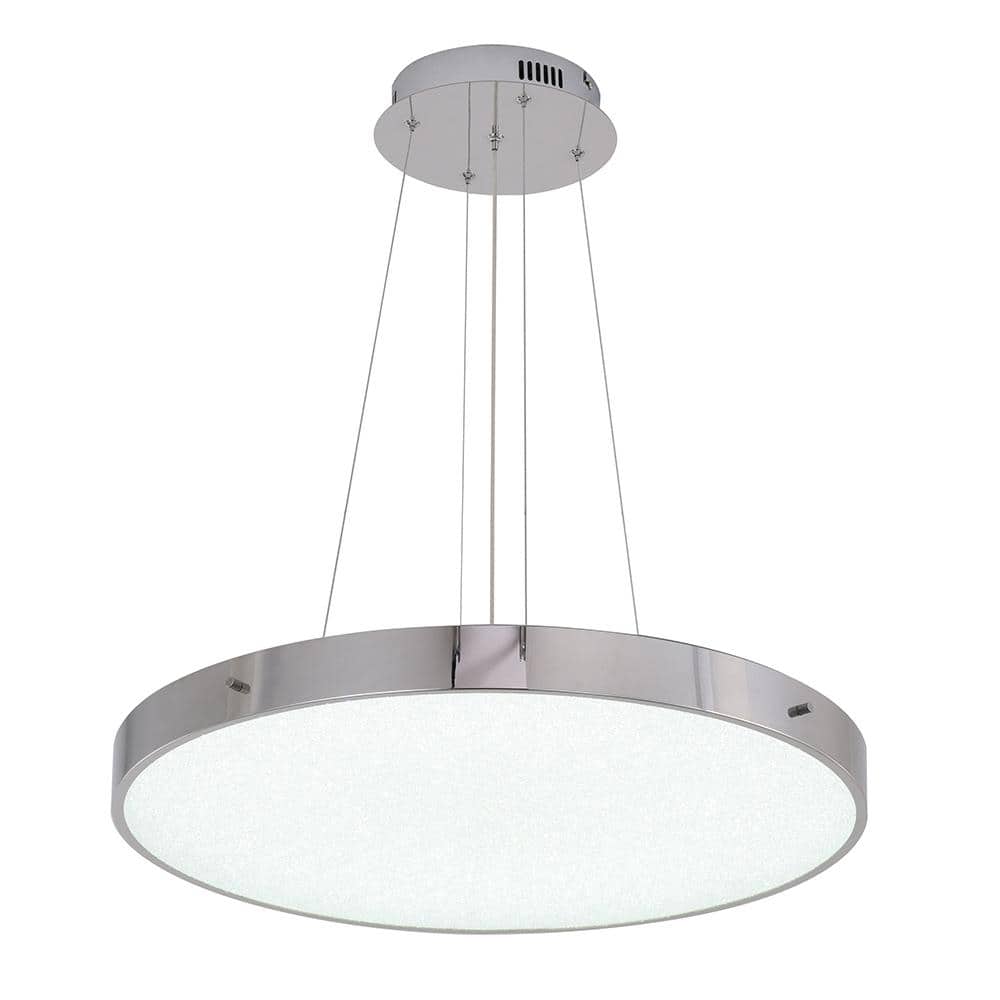 Elegant Chrome 24" LED Chandelier with Beaded Diffuser