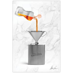 24 in. x 36 in. "Gaultier Liquid Gold" Unframed Floating Tempered Glass Panel Fantasy Art Print Wall Art
