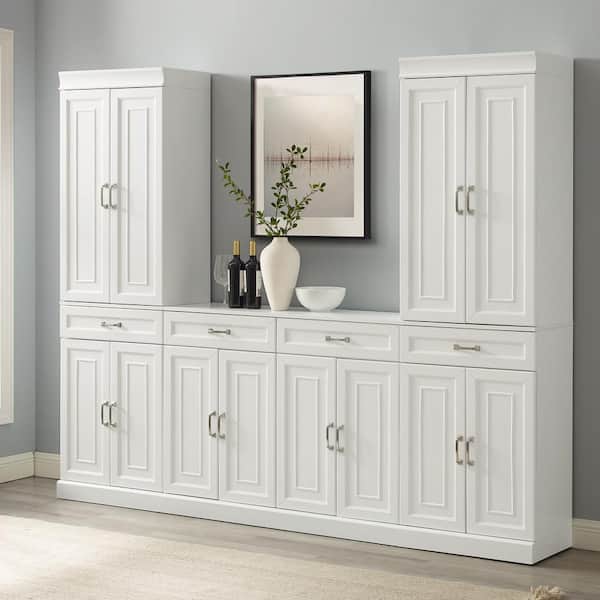 Stanton 3-Piece White Pantry Set with Sideboard