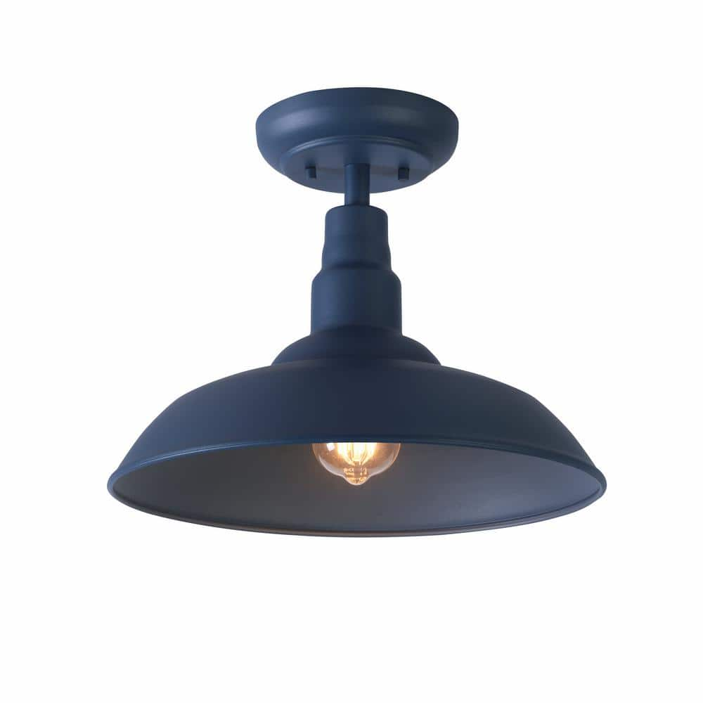 Navy blue flush mount ceiling outlet light