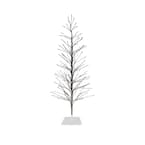 Indoor/Outdoor Artificial Christmas Tree with Cool White LED Lights, Silver