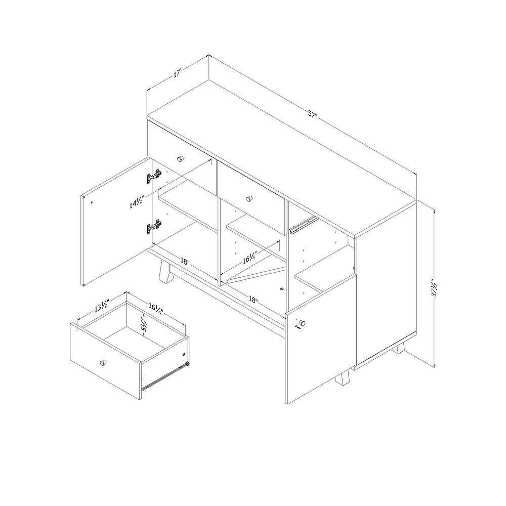 Contemporary Nordik Oak Buffet with Wine and Liquor Storage
