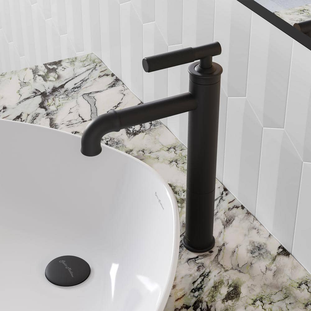 Avallon High Arc Single-Handle Bathroom Faucet in Matte Black