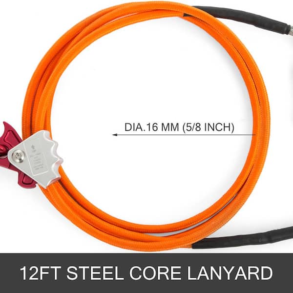 Steel Core Lanyard 5/8 Inch Diameter 12 Feet Length Wire Core Flipline System UK 