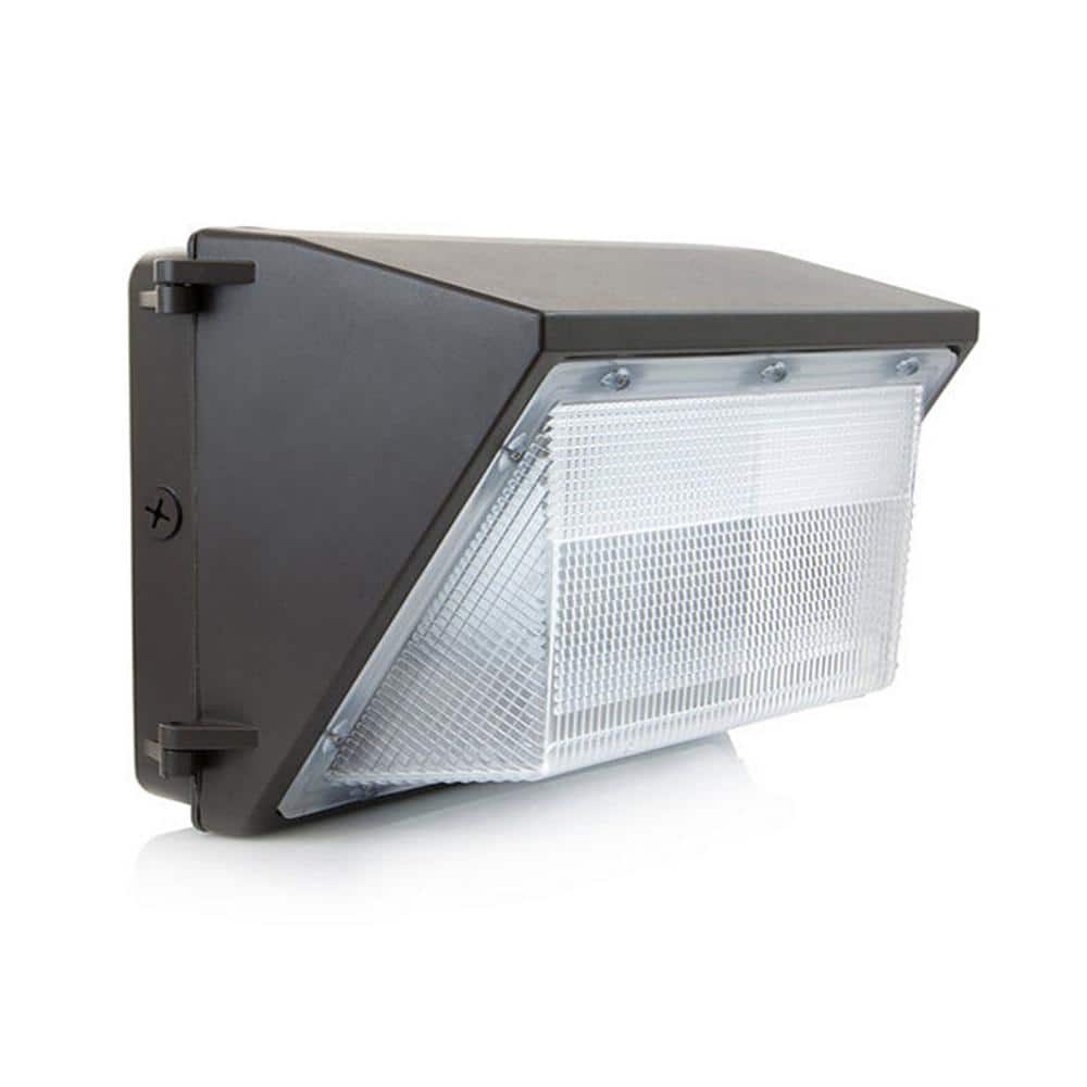 IG 60-Watt Equivalent Integrated LED Gray Outdoor Wall Pack Light 65-Degree