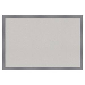 Edwin Grey Wood Framed Grey Corkboard 38 in. x 26 in. Bulletin Board Memo Board