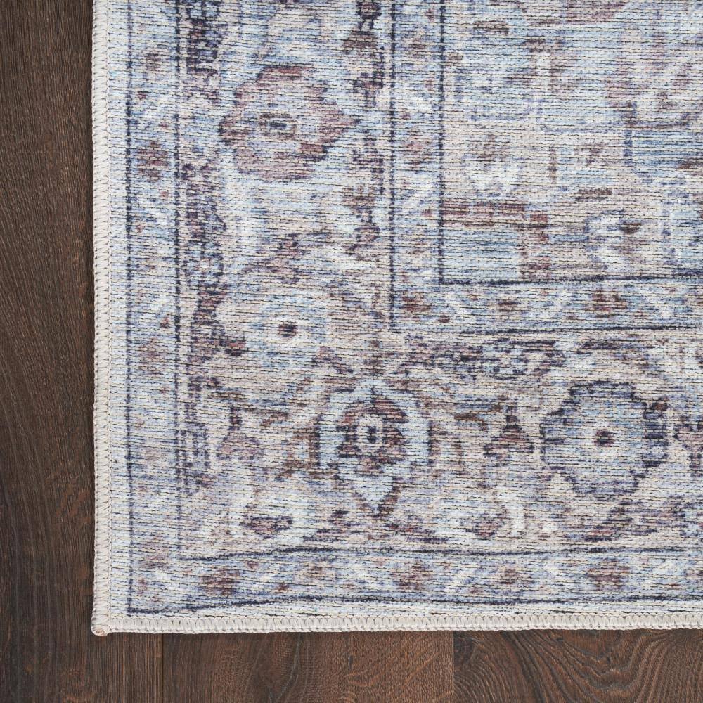 Ivory Beige Floral Cotton Chenille Rectangular 4' x 6' Rug