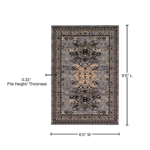 Unique Loom Oasis Taftan Gray 3' x 16' 5 Runner Rug