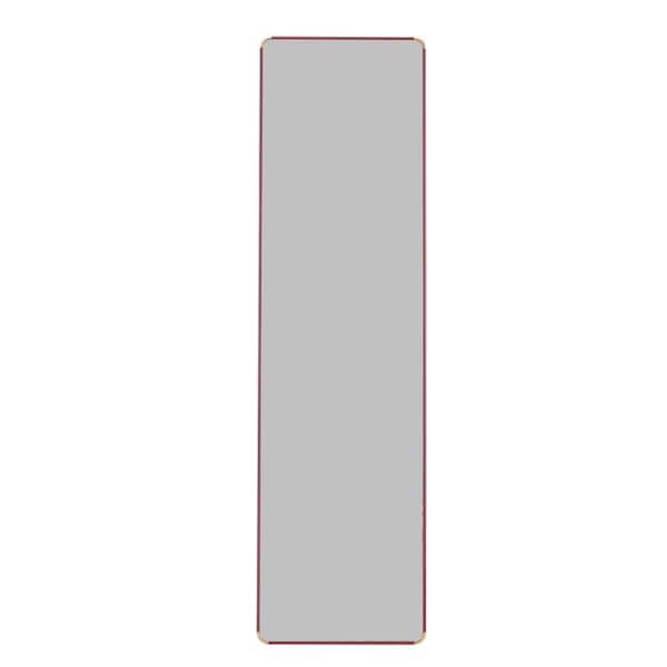 Brown 16.5 in. W x 60 in. H Modern Rectangle Glass Framed Mirror Wall Mirror Wall Decor Mirror