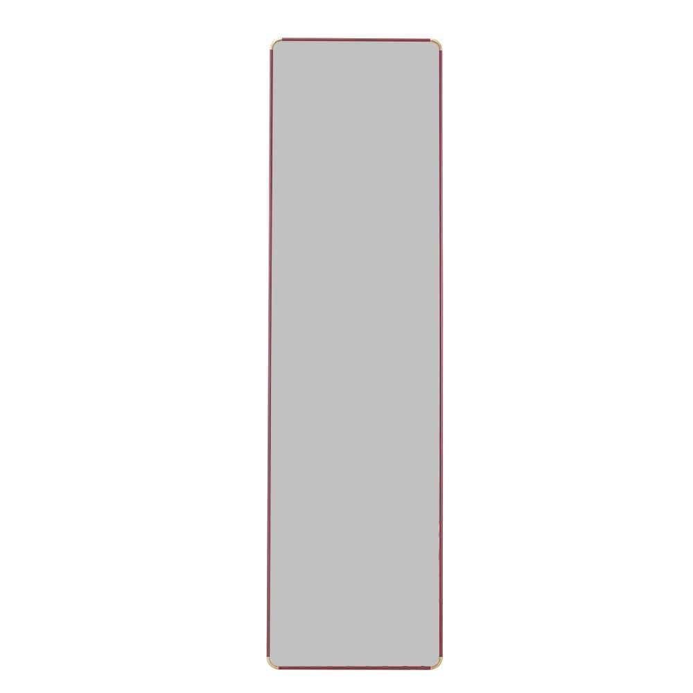 Brown 16.5 in. W x 60 in. H Modern Rectangle Glass Framed Mirror Wall Mirro