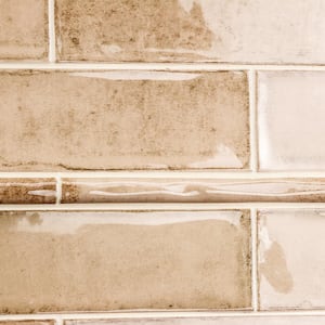 Moze Taupe 0.75 in. x 12 in. Ceramic Pencil Liner Trim Wall Tile