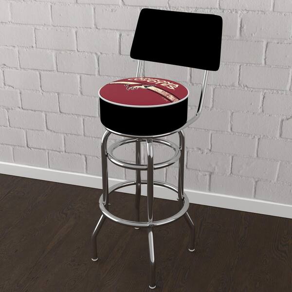 Unbranded Arizona Coyotes Logo 31 in. Red Low Back Metal Bar Stool with Vinyl Seat