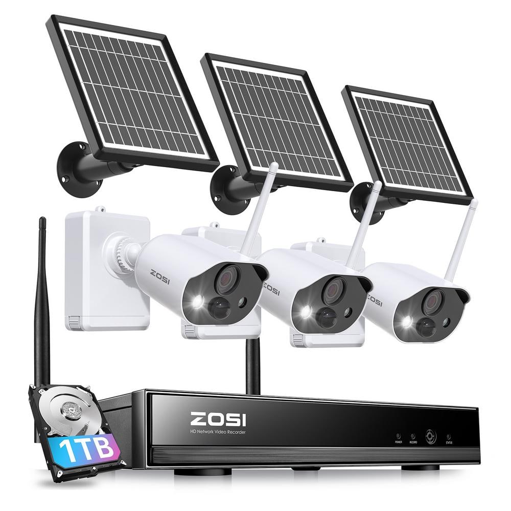 8-Channel 3 MP 2K Wi-Fi 1 TB Outdoor Wireless Security Camera System with 3 Bullet Cameras, 2-Way Audio, Spotlight -  ZOSI, 8AP-3063W3S-10