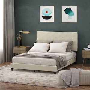 Laval Linen Queen Button Tufted Bed Frame