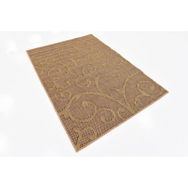 Outdoor Vine Light Brown 4' 0 x 6' 0 Area Rug