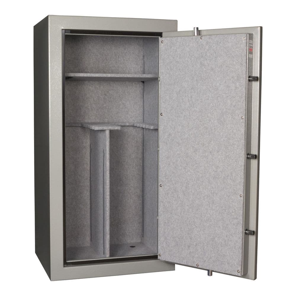 Gray Fireproof 24-Gun Safe with Mechanical Dial Lock