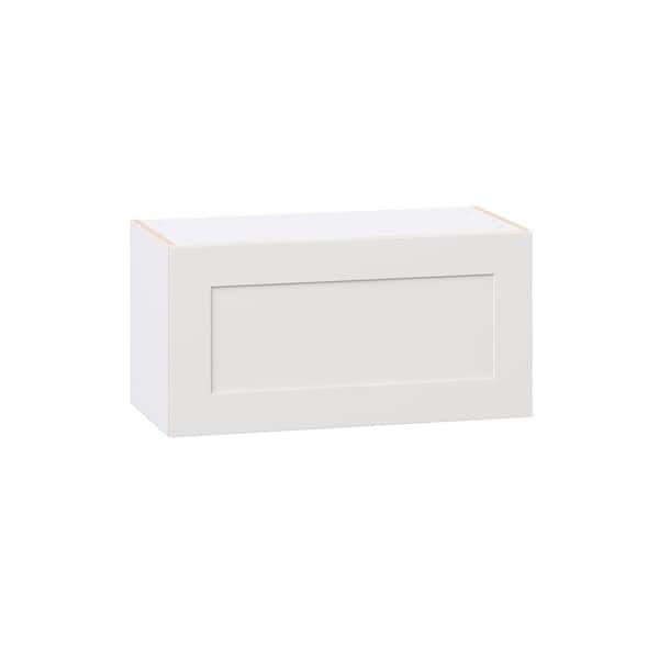 J COLLECTION Roseland 30 in. W x 14 in. D x 15 in. H Assembled Shaker Wall Bridge Kitchen Cabinet in Warm White with Lift Up Door