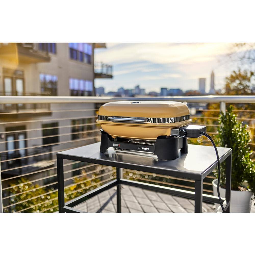 Weber Lumin Compact Yellow Electric Grill with High-Heat Sear
