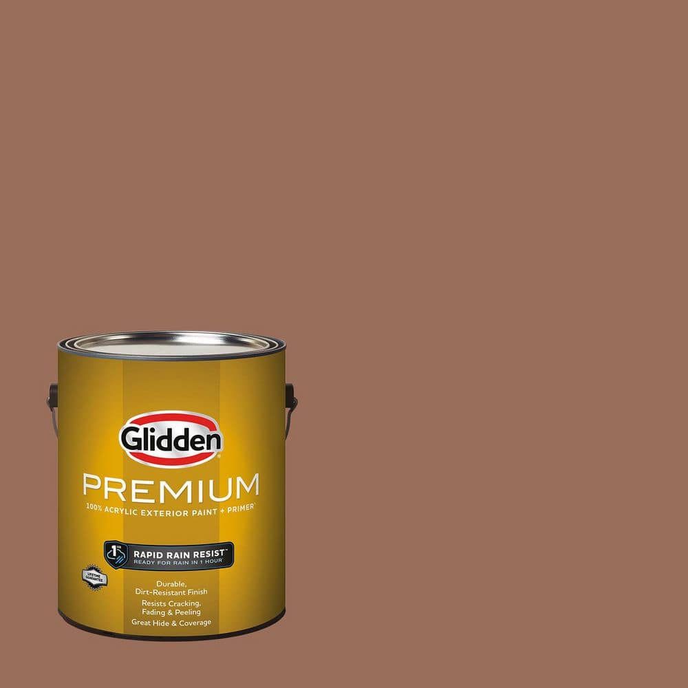 Prairie Dusters Color Glidden Premium 1 gal. PPG1071-6 Prairie Fire Satin Exterior Latex ...