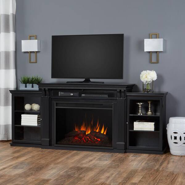 Real Flame Tracey Grand 84 In Electric, Media Console Fireplace Black