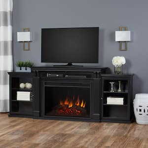 Tracey Grand 84 in. Electric Fireplace TV Stand Entertainment Center in Black