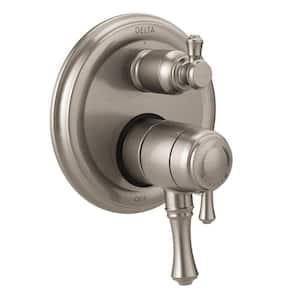 Cassidy 2-Handle Wall-Mount Valve Trim Kit with 3-Setting Integrated Diverter in Stainless (Valve Not Included)