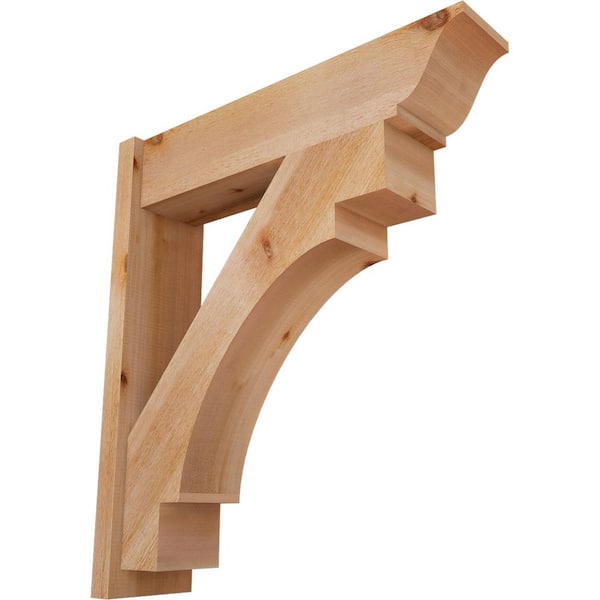 Ekena Millwork 8 in. x 36 in. x 32 in. Western Red Cedar Merced Traditional Rough Sawn Outlooker