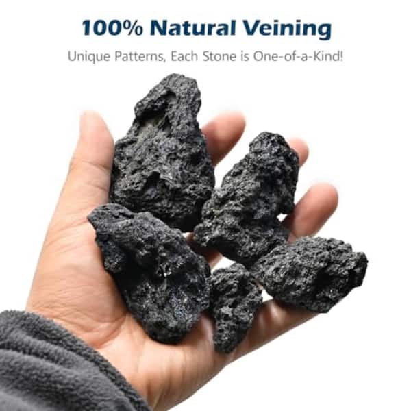 2 lb 1 to 2.5 in. Lava Rock Natural Porous Decorative Stones Black