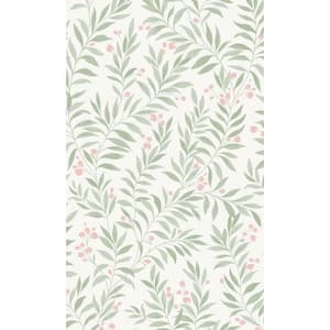 Green Minimalist Tropical Prints 57 sq. ft. Non-Woven Textured Non-pasted Double Roll Wallpaper