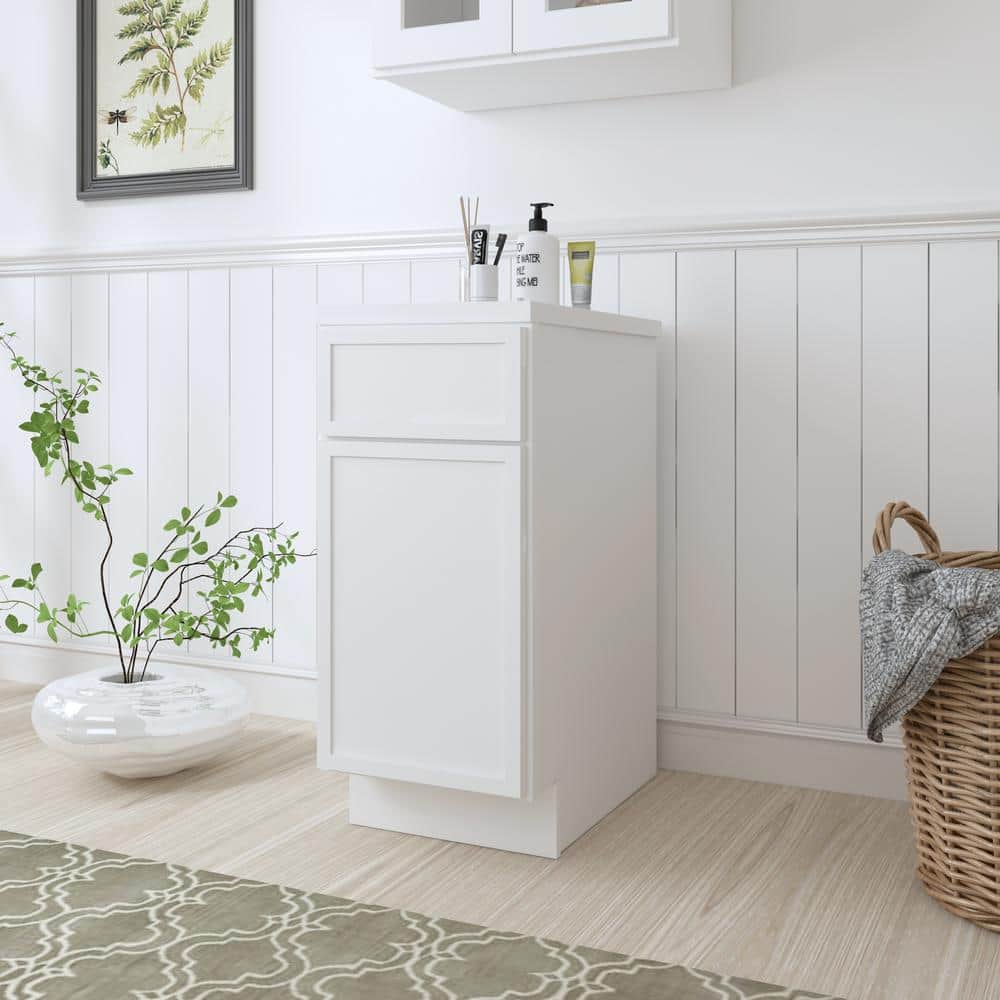 15 in. W x 21 in. D x 32.5 in. H 1-Drawer Bath Vanity Cabinet Only in White (Unassembled) price history on PriceWatchPro