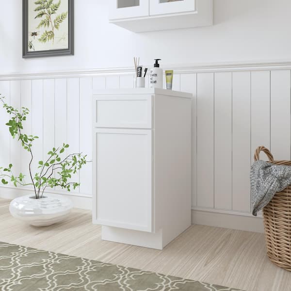 Vanity Art 15 in. W x 21 in. D x 32.5 in. H 1-Drawer Bath Vanity Cabinet Only in White
