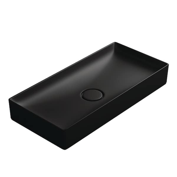 WS Bath Collections Vision 6075 Vessel Bathroom Sink in Matte Black