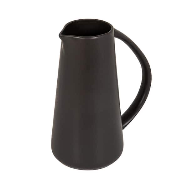 48 fl. oz. Matte Black Stoneware Pitcher