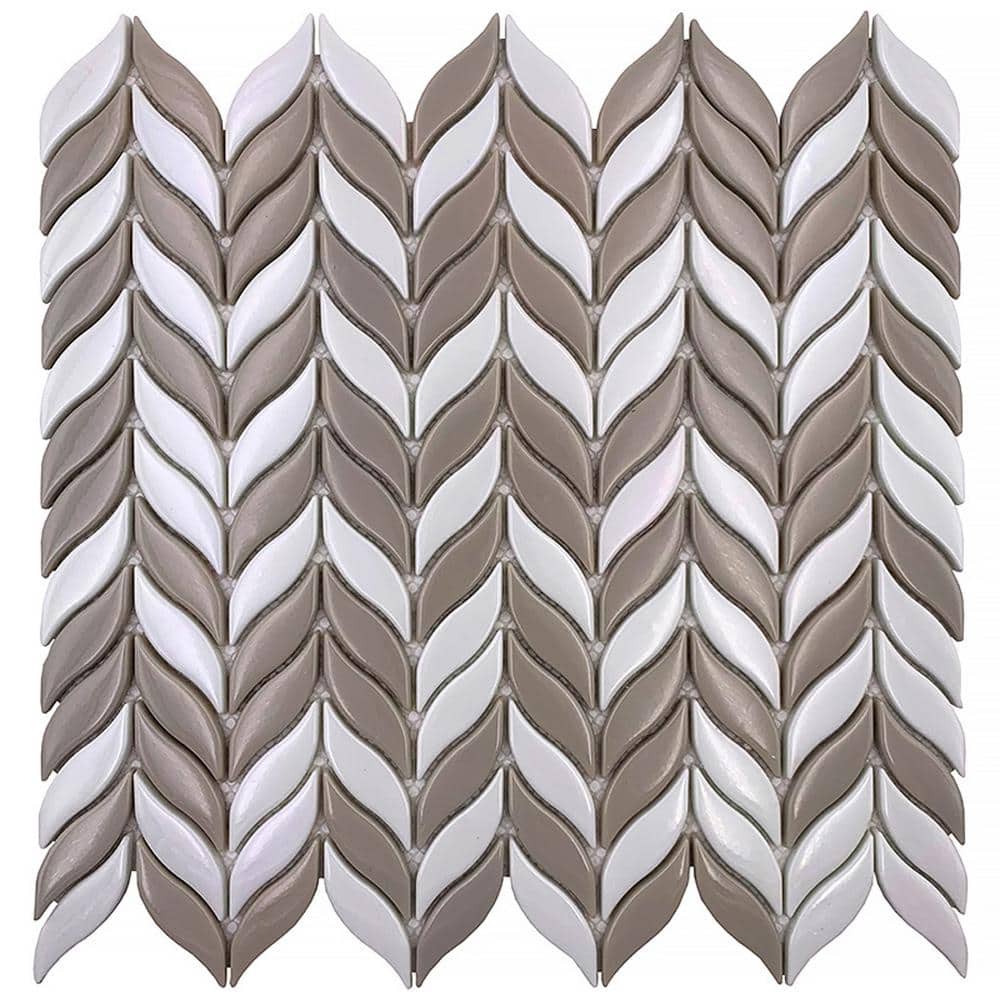 Alabaster White; Brown 4 in. x 5 in. Recycled Glass Floor and Wall Mosaic Tile Sample price history on PriceWatchPro