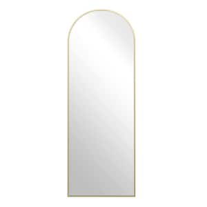 24 in. W x 65 in. H Modern Arched Gold Metal Framed Full Length Mirror