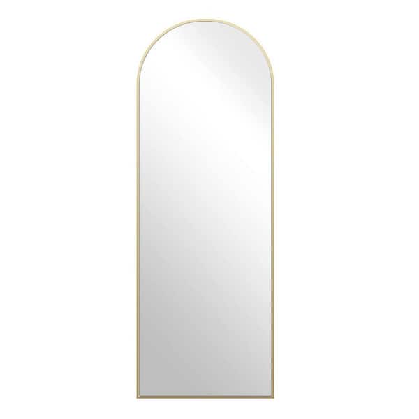 Unbranded 24 in. W x 65 in. H Modern Arched Gold Metal Framed Full Length Mirror