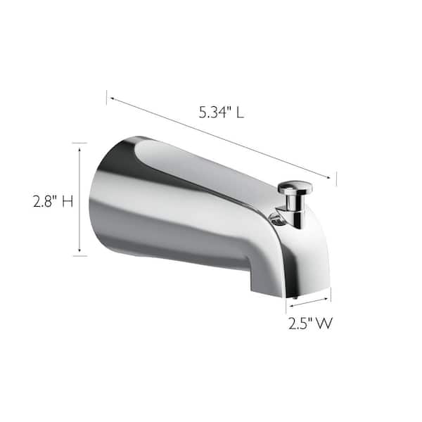 Road & Home Polished Chrome Bathtub Spout with Diverter Road & Home Polished Chrome Bathtub Spout with Diverter