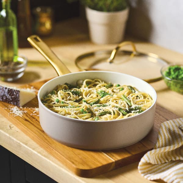 3 qt. Forged Induction Ceramic Nonstick Aluminum Saute Pan with Lid