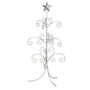 22 in. Silver Metal Christmas Ornament Tree with Hanging Branches