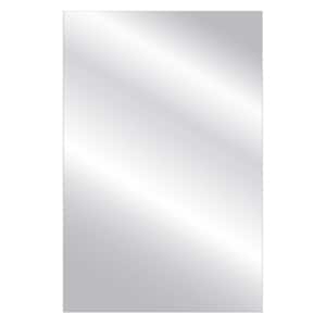 24 in. W x 30 in. H Frameless Rectangular Polished Edge Bathroom Vanity Mirror in Silver